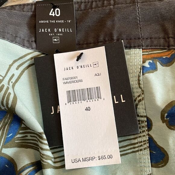 NWT Jack O’Neill mint green “Waveriders” board shorts - Picture 6 of 8